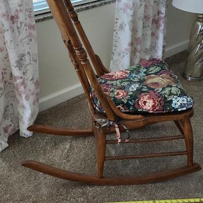Oak carved Rocking Chair, seat is 13 by 17
