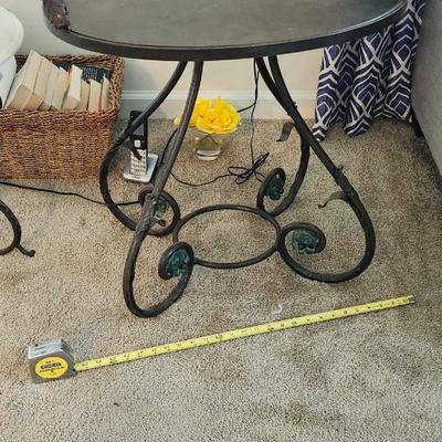 Unique Palecek Hand Forged Wrought Iron And Glass Table