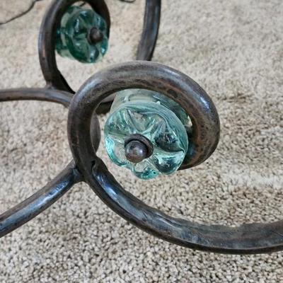 Unique Palecek Hand Forged Wrought Iron And Glass Table