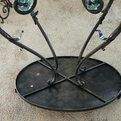 Unique Palecek Hand Forged Wrought Iron And Glass Table