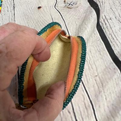 Older Vintage Beaded Leather Coin Purse and Hat Strap