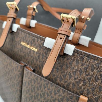 NEW Michael Kors Jet Set Brown Signature Travel Tote
