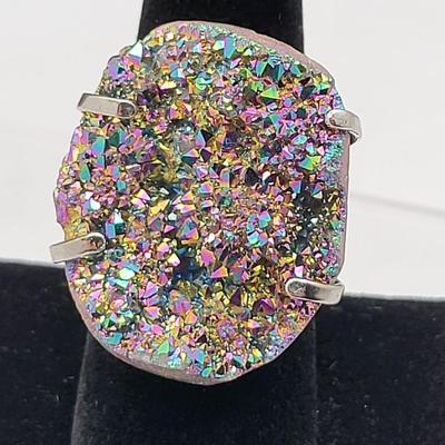 Druzy Stone Ring Trio