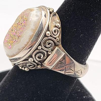 Druzy Stone Ring Trio