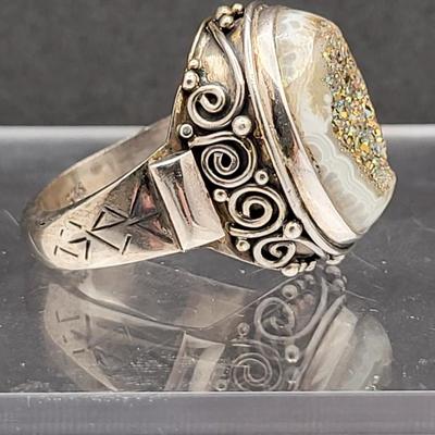 Druzy Stone Ring Trio