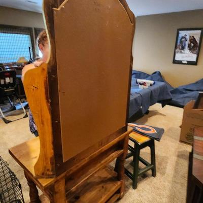 Pine Hall Table with two draws & Mirror two piece