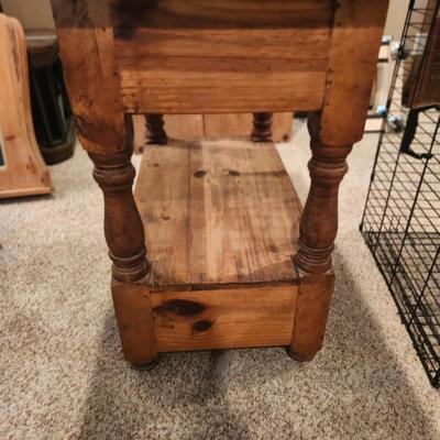 Pine Hall Table with two draws & Mirror two piece