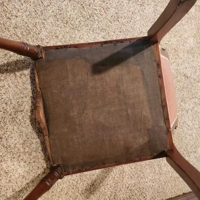Antique Victorian EASTLAKE Walnut & Needlepoint Carved Fire Place Side Chair