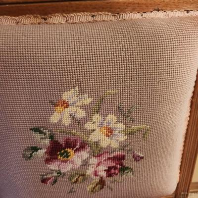 Antique Victorian EASTLAKE Walnut & Needlepoint Carved Fire Place Side Chair