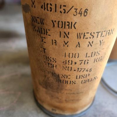 Two VTG Cardboard Shipping Barrel 26.5" Tall Price is per drum 19"