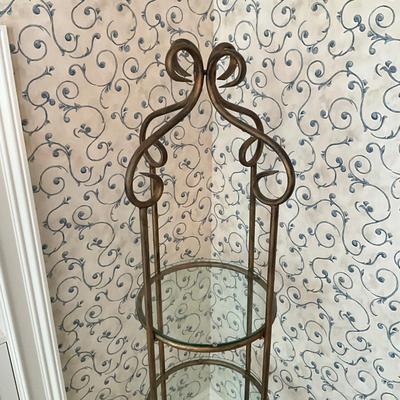 959 Three Tier Metal Glass Shelf Stand