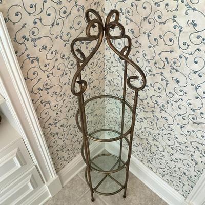 959 Three Tier Metal Glass Shelf Stand