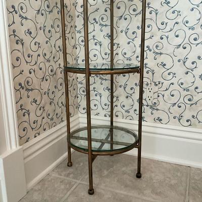 959 Three Tier Metal Glass Shelf Stand