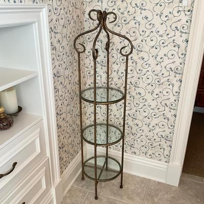 959 Three Tier Metal Glass Shelf Stand