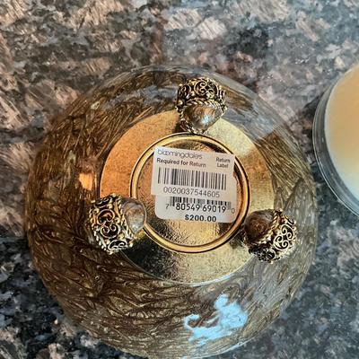 963 Brown Murano Glass Bottle with St. John Candle and Stand