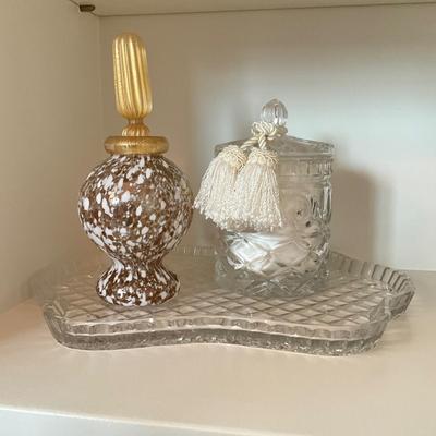964 Cut Crystal and Murano Glass Perfume Bottle