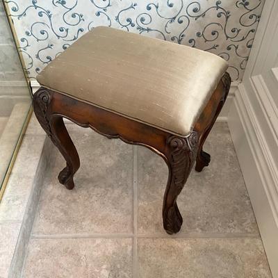965 Silk Upholstered French Style Backless Stool