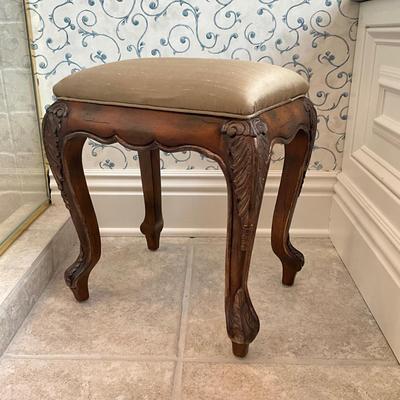 965 Silk Upholstered French Style Backless Stool