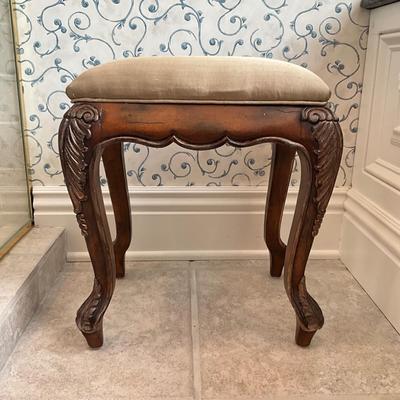 965 Silk Upholstered French Style Backless Stool