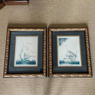 969 Pair of Signed & Numbered Bird Prints by Sandy B. Mills