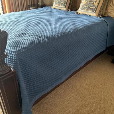 972 Ralph Lauren Blue Quilted King Coverlet
