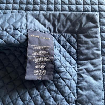972 Ralph Lauren Blue Quilted King Coverlet