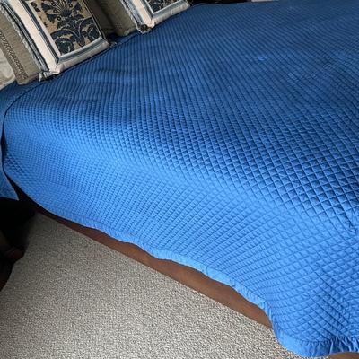 972 Ralph Lauren Blue Quilted King Coverlet
