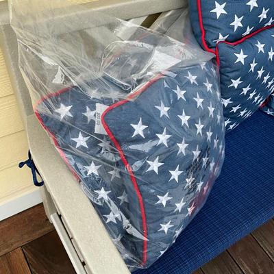976 Set of 6 Light Blue Star Embroidered PIER 1 Pillows