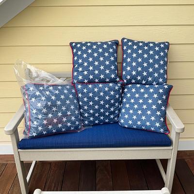 976 Set of 6 Light Blue Star Embroidered PIER 1 Pillows
