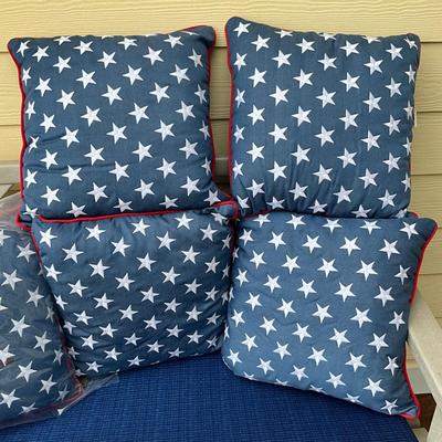 976 Set of 6 Light Blue Star Embroidered PIER 1 Pillows