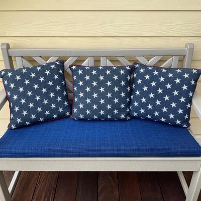 977 Set of 3 Dark Blue Star Embroidered PIER 1 Pillows