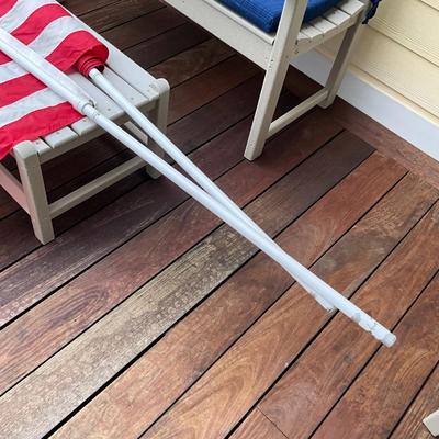 980 Set of Two 5' x 3' Nylon American Flags with 6' Poles