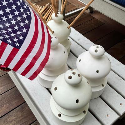 983 Set of 4 Wooden Flag Table Displays