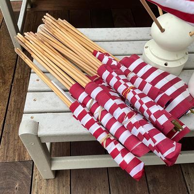 983 Set of 4 Wooden Flag Table Displays