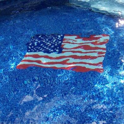 988 Drop In American Flag Pool Mat Decor
