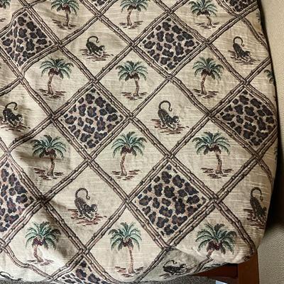 992 Pair of Custom Made Twin Palm Tree And Monkey Print Fitted Comforter