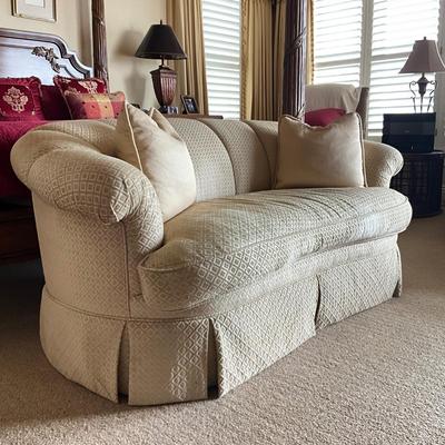 995 Custom Upholstered Channel Back Sofa with Accent Pillows