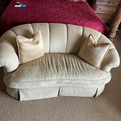 995 Custom Upholstered Channel Back Sofa with Accent Pillows
