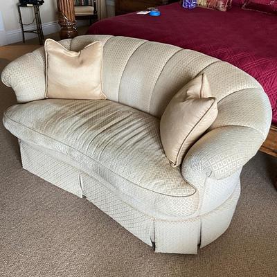 995 Custom Upholstered Channel Back Sofa with Accent Pillows