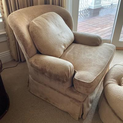 997 Cameron Collection Upholstered Chair and Ottoman