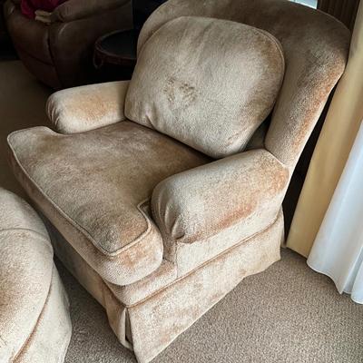 997 Cameron Collection Upholstered Chair and Ottoman