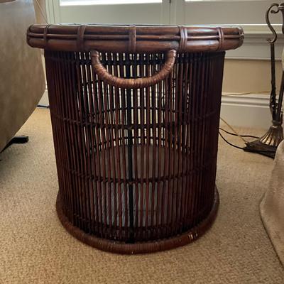998 Palecek Oval Rattan Tray Top Table