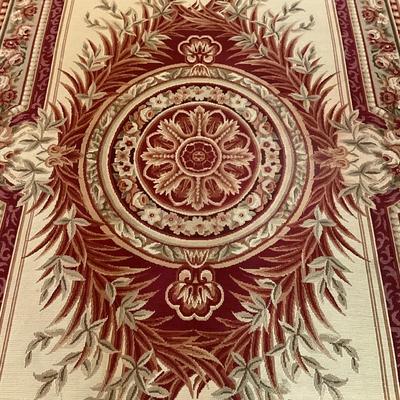 1004 Handknotted French Aubusson Wool Rug 9' x 5'7"