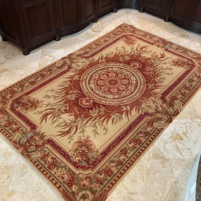 1004 Handknotted French Aubusson Wool Rug 9' x 5'7"