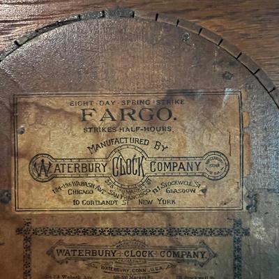 Antique Waterbury Clock Co. Mantle Clock w Key