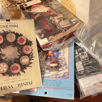 Huge Embroidery Crafting Lot - Thread, Frames, Projects, Books, etc.