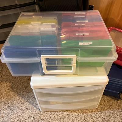Crafting Storage Lot - 2 Mini Chests w Wheels, Multiple Containers, etc.