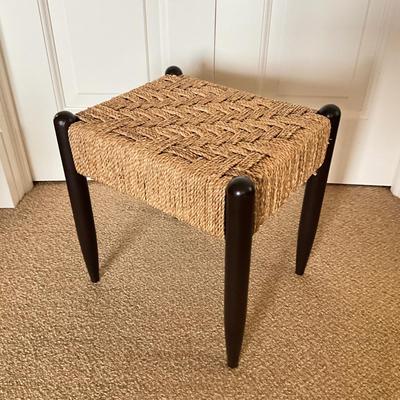 1012 Woven Seat Mahogany Vanity Stool