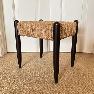 1012 Woven Seat Mahogany Vanity Stool