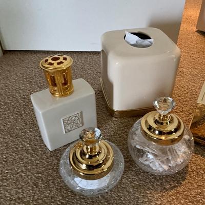1014 Brass and Crystal Bathroom Decor